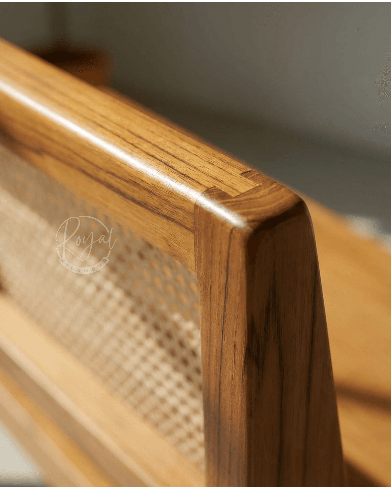 Royal Nilvaar Teak Wooden Cane Bench